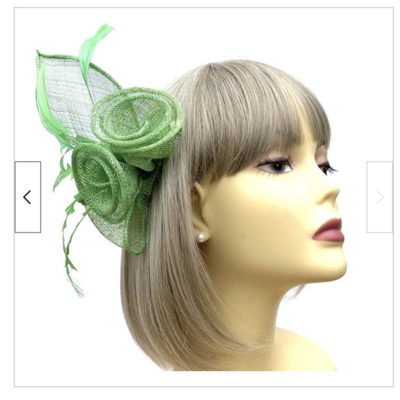 Spiral Sınamay Light Apple Green UK Tea Party Kentucky Derby Fascinator Hat Comb